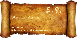 Starcz Vince névjegykártya